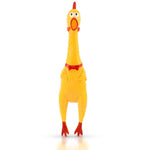 Pets Dog Toys Screaming Chicken Squeeze Sound Toy for Dogs Super Durable & Funny Squeaky Yellow Rubber Chicken Dog Chew Toy