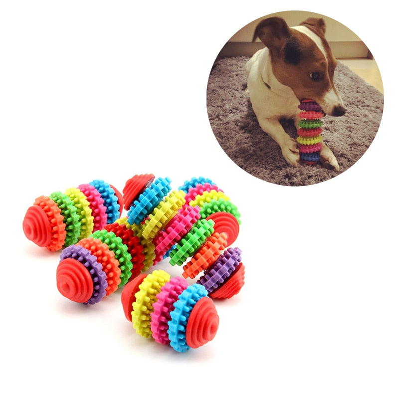 Pet Chew Toy Dog toys Puppy Dental Teeth Gums Bite-Resistant cachorro Colorful Natural Rubber Tooth Cleaning Tools For Small Dog