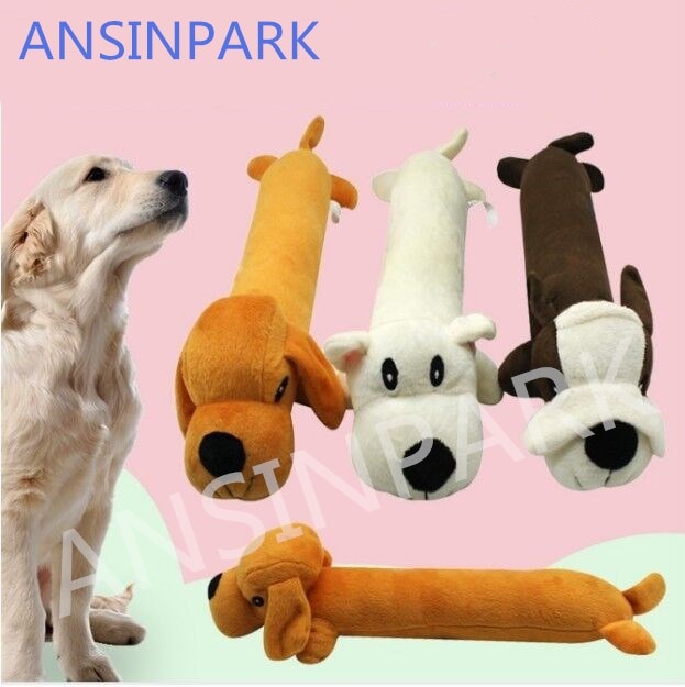 ANSINPARK Pet Dog Cat Funny Fleece Durability Plush Dog Toys Squeak Chew Sound Toy Fit For All Pets Long dog Plush Toys g33