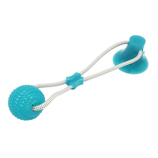 Pet Cats Dogs Interactive Suction Cup Push TPR Ball Toys Elastic Ropes Pet Tooth Cleaning Chewing Playing IQ Treat Puppy Toys