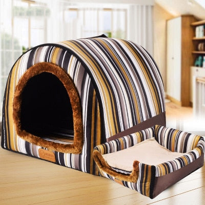 New Warm Dog House Comfortable Print Stars Kennel Mat For Pet Puppy Top Quality Foldable Cat Sleeping Bed cama para cachorro