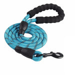 Dog Leash 2m 1.5m Large Dog Reflective Rope Walking Big Dog Collar Strengthen Traction Harness Round Nylon Medium Dog Lead Belt