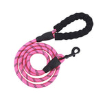 Dog Leash 2m 1.5m Large Dog Reflective Rope Walking Big Dog Collar Strengthen Traction Harness Round Nylon Medium Dog Lead Belt