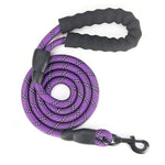 Dog Leash 2m 1.5m Large Dog Reflective Rope Walking Big Dog Collar Strengthen Traction Harness Round Nylon Medium Dog Lead Belt