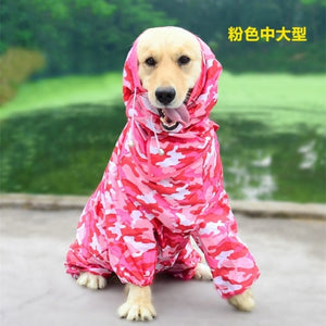 Large Dog Raincoat Clothes Waterproof Rain Jumpsuit For Big Medium Small Dogs Golden Retriever Outdoor Pet Clothing Coat WLYANG