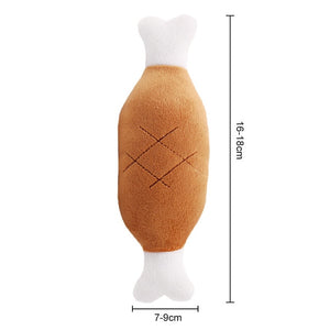 pawstrip 1pc Plush Dog Toys Squeaky Bone Ice Cream Carrot Puppy Chew Toy Interactive Cat Toys Pet Dog Sound Toys For Small Dogs